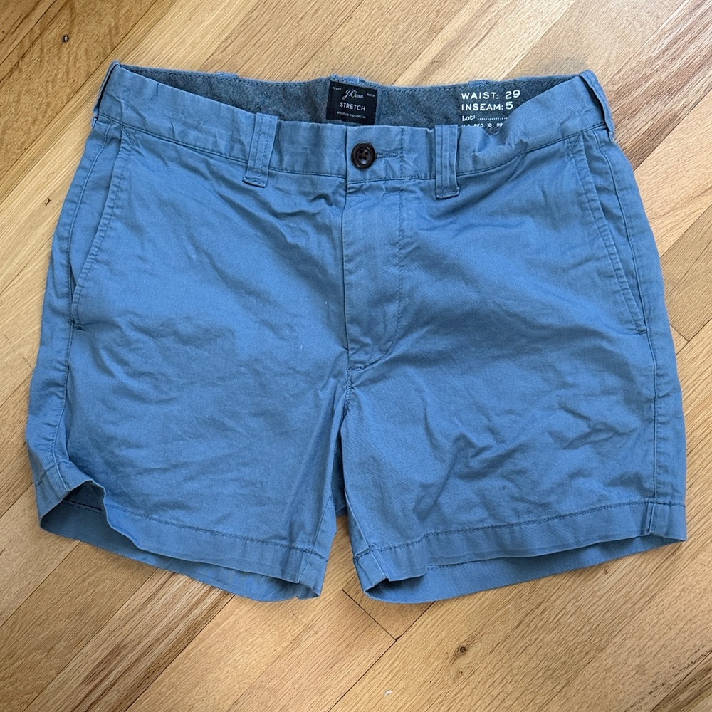 J. Crew Men's Stretch 5” Chino Shorts in Slate Blue